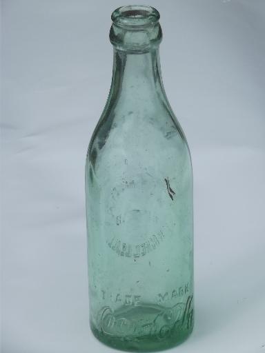 photo of early vintage straight sided Root glass Coca-Cola bottle, Rochelle Ill. #4