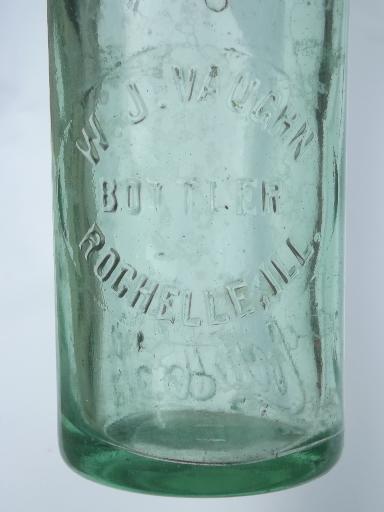 photo of early vintage straight sided Root glass Coca-Cola bottle, Rochelle Ill. #8