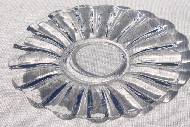 photo of elegant glass cracker plate serving tray, vintage Heisey Crystolite pattern glass #1