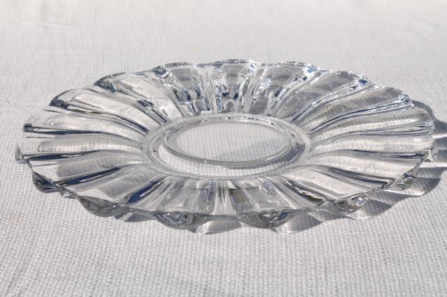 photo of elegant glass cracker plate serving tray, vintage Heisey Crystolite pattern glass #2