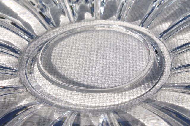 photo of elegant glass cracker plate serving tray, vintage Heisey Crystolite pattern glass #3