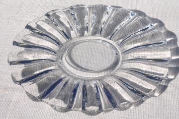 catalog photo of elegant glass cracker plate serving tray, vintage Heisey Crystolite pattern glass