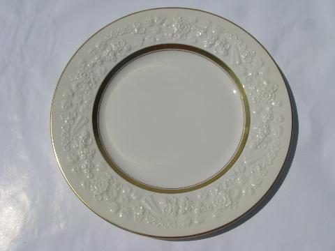 photo of embossed English creamware china, vintage George Jones - England, Rhapsody #3