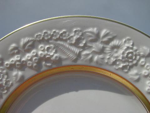 photo of embossed English creamware china, vintage George Jones - England, Rhapsody #4