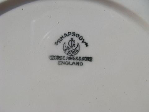 photo of embossed English creamware china, vintage George Jones - England, Rhapsody #5