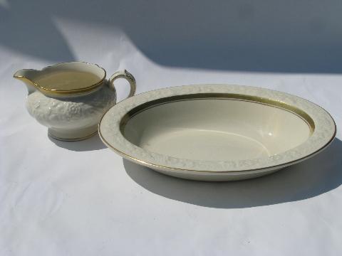 photo of embossed English creamware china, vintage George Jones - England, Rhapsody #6