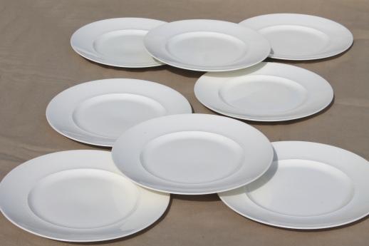 photo of embossed edge antique white china dinner plates, 1930s vintage Alfred Meakin England  #1