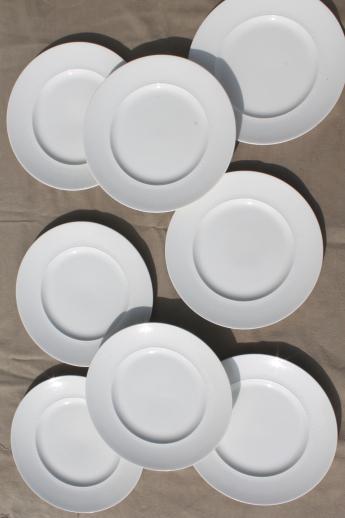 photo of embossed edge antique white china dinner plates, 1930s vintage Alfred Meakin England  #2