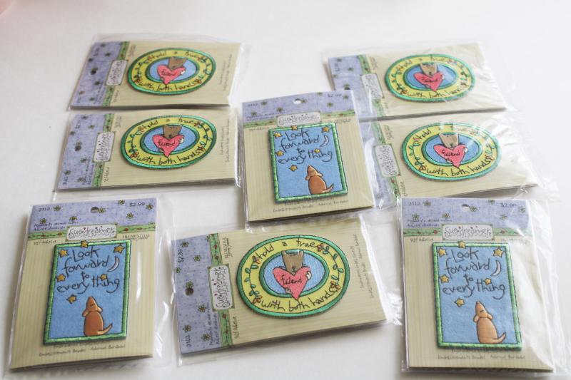 photo of embroidered applique patches, sticker back patches Look Forward - Hold a Friend #1