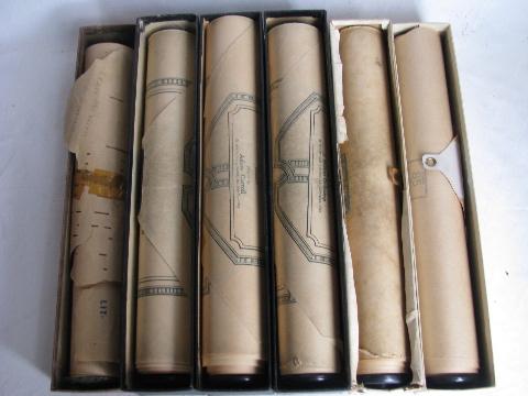 photo of estate lot 28 unsorted antique vintage player piano music rolls #2