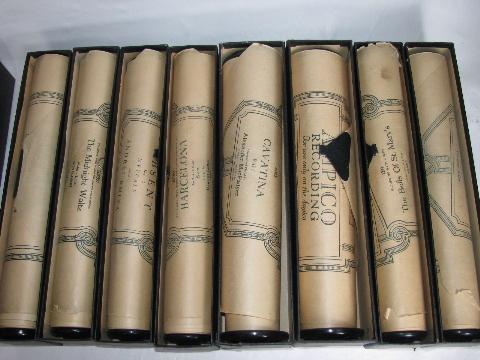 photo of estate lot 28 unsorted antique vintage player piano music rolls #7