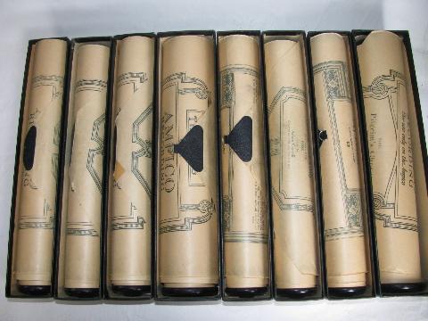 photo of estate lot 28 unsorted antique vintage player piano music rolls #9