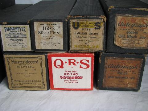 photo of estate lot 30+ unsorted antique vintage player piano music rolls, #1 #5