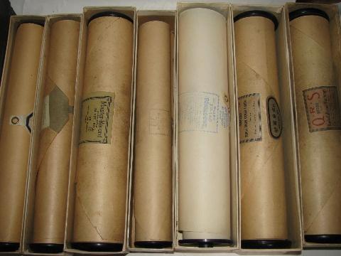 photo of estate lot 30+ unsorted antique vintage player piano music rolls, #1 #6