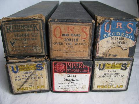 photo of estate lot 30+ unsorted antique vintage player piano music rolls, #1 #7