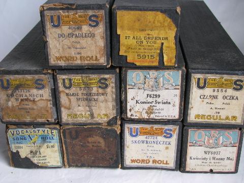 photo of estate lot 30+ unsorted antique vintage player piano music rolls, #1 #9