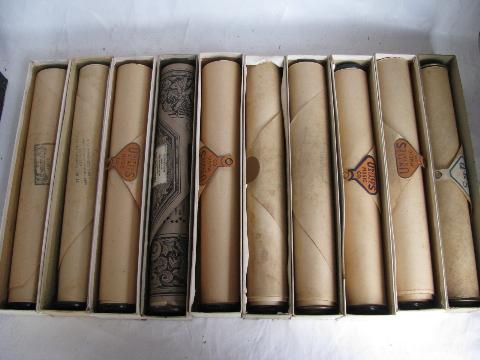 photo of estate lot 30+ unsorted antique vintage player piano music rolls, #1 #10