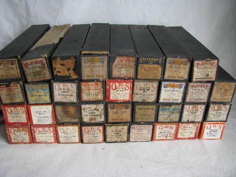 photo of estate lot 30+ unsorted antique vintage player piano music rolls, #2 #1