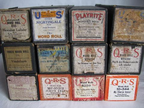 photo of estate lot 30+ unsorted antique vintage player piano music rolls, #2 #2