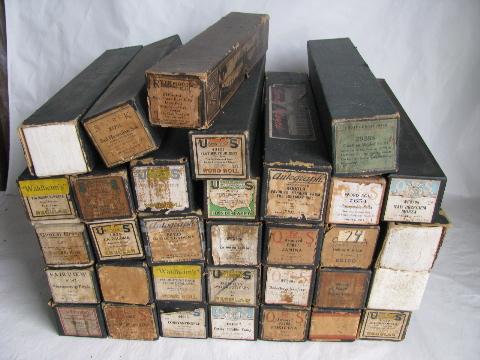 photo of estate lot 30+ unsorted antique vintage player piano music rolls, #4 #1