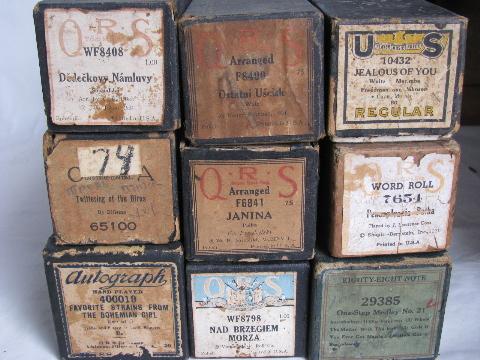 photo of estate lot 30+ unsorted antique vintage player piano music rolls, #4 #2