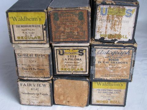 photo of estate lot 30+ unsorted antique vintage player piano music rolls, #4 #6