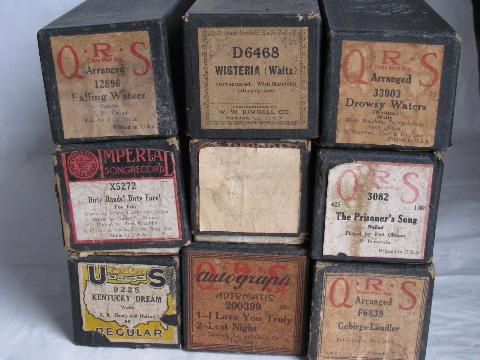 photo of estate lot 30+ unsorted antique vintage player piano music rolls, #5 #2