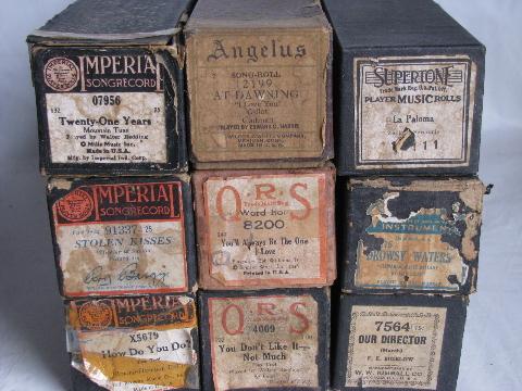 photo of estate lot 30+ unsorted antique vintage player piano music rolls, #5 #4