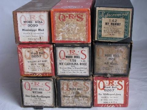 photo of estate lot 30+ unsorted antique vintage player piano music rolls, #6 #2