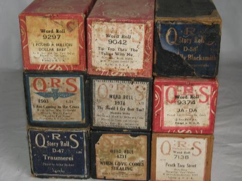 photo of estate lot 30+ unsorted antique vintage player piano music rolls, #6 #4