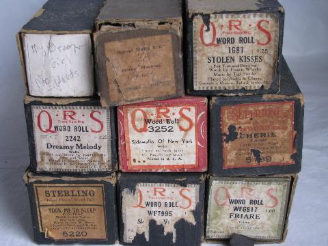 photo of estate lot 30+ unsorted antique vintage player piano music rolls, #6 #6