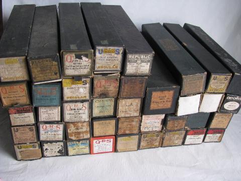 photo of estate lot 30+ unsorted antique vintage player piano music rolls, #7 #1