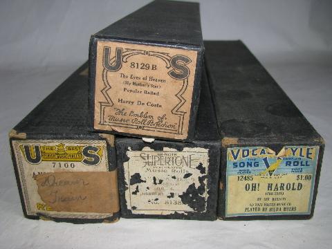 photo of estate lot 30+ unsorted antique vintage player piano music rolls, #7 #2