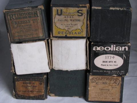 photo of estate lot 30+ unsorted antique vintage player piano music rolls, #7 #3