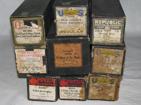 photo of estate lot 30+ unsorted antique vintage player piano music rolls, #7 #5