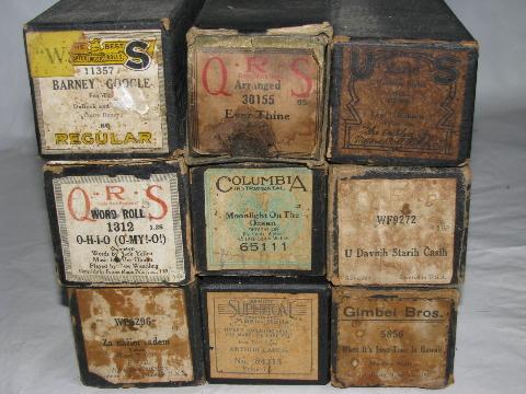 photo of estate lot 30+ unsorted antique vintage player piano music rolls, #7 #7