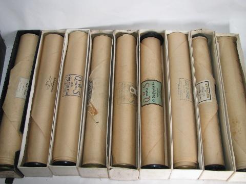 photo of estate lot 30 unsorted antique vintage player piano music rolls #3