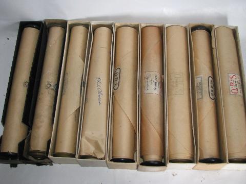 photo of estate lot 30 unsorted antique vintage player piano music rolls #7