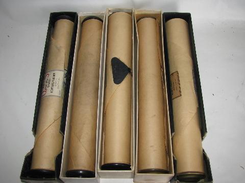 photo of estate lot 30 unsorted antique vintage player piano music rolls #9