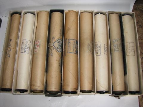 photo of estate lot 30 unsorted antique vintage player piano music rolls #3