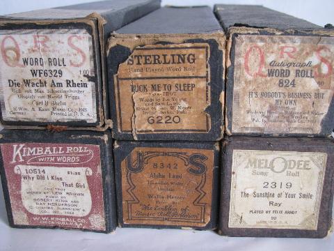 photo of estate lot 30 unsorted antique vintage player piano music rolls #8