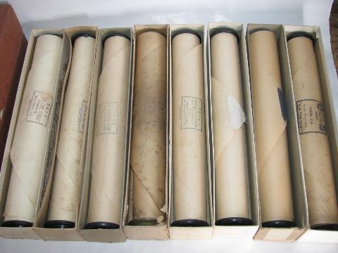 photo of estate lot 32 unsorted antique vintage player piano music rolls #3