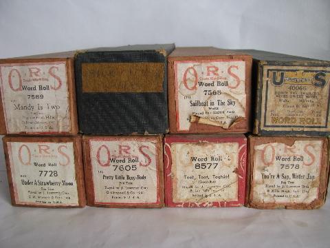 photo of estate lot 32 unsorted antique vintage player piano music rolls #6