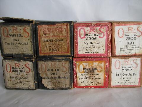 photo of estate lot 32 unsorted antique vintage player piano music rolls #8