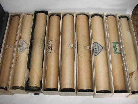 photo of estate lot 36 unsorted antique vintage player piano music rolls #3