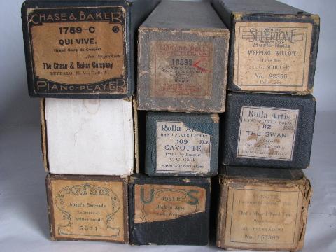 photo of estate lot 36 unsorted antique vintage player piano music rolls #4