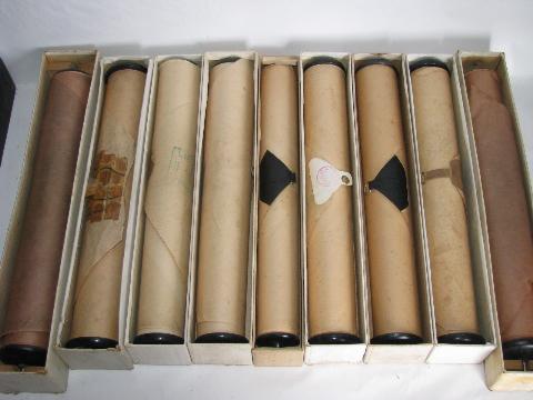 photo of estate lot 36 unsorted antique vintage player piano music rolls #5