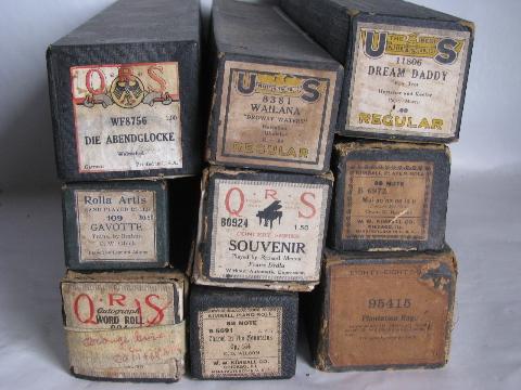 photo of estate lot 36 unsorted antique vintage player piano music rolls #6