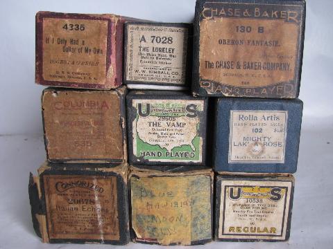 photo of estate lot 36 unsorted antique vintage player piano music rolls #8