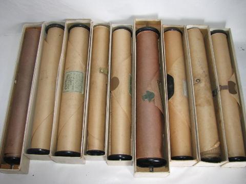 photo of estate lot 36 unsorted antique vintage player piano music rolls #9